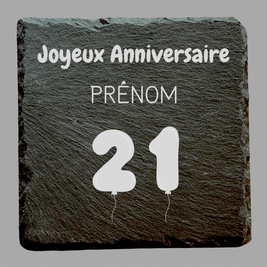 Joyeux Anniversaire  - Ardoise carrée personnalisée