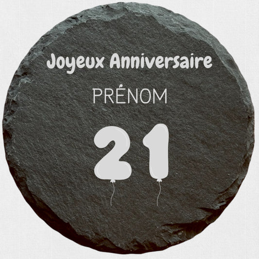 Joyeux Anniversaire  - Ardoise ronde personnalisée