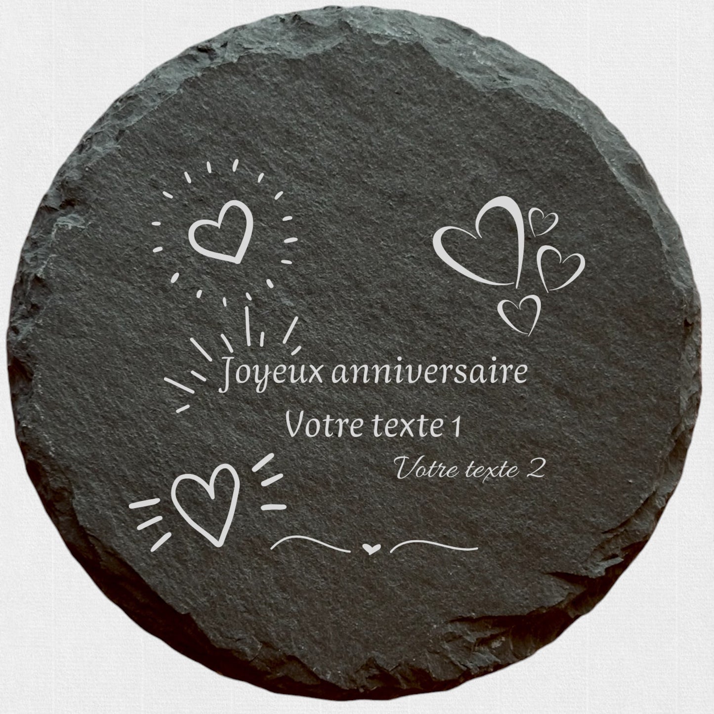 Joyeux Anniversaire - Ardoise ronde personnalisée