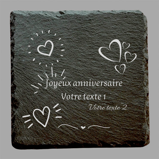 Joyeux Anniversaire - Ardoise carrée personnalisée