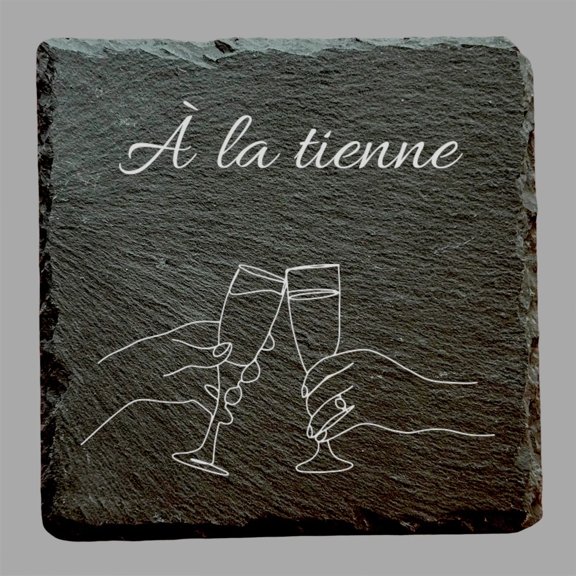 À la tienne Champagne - Ardoise carrée personnalisée - CocoBen's