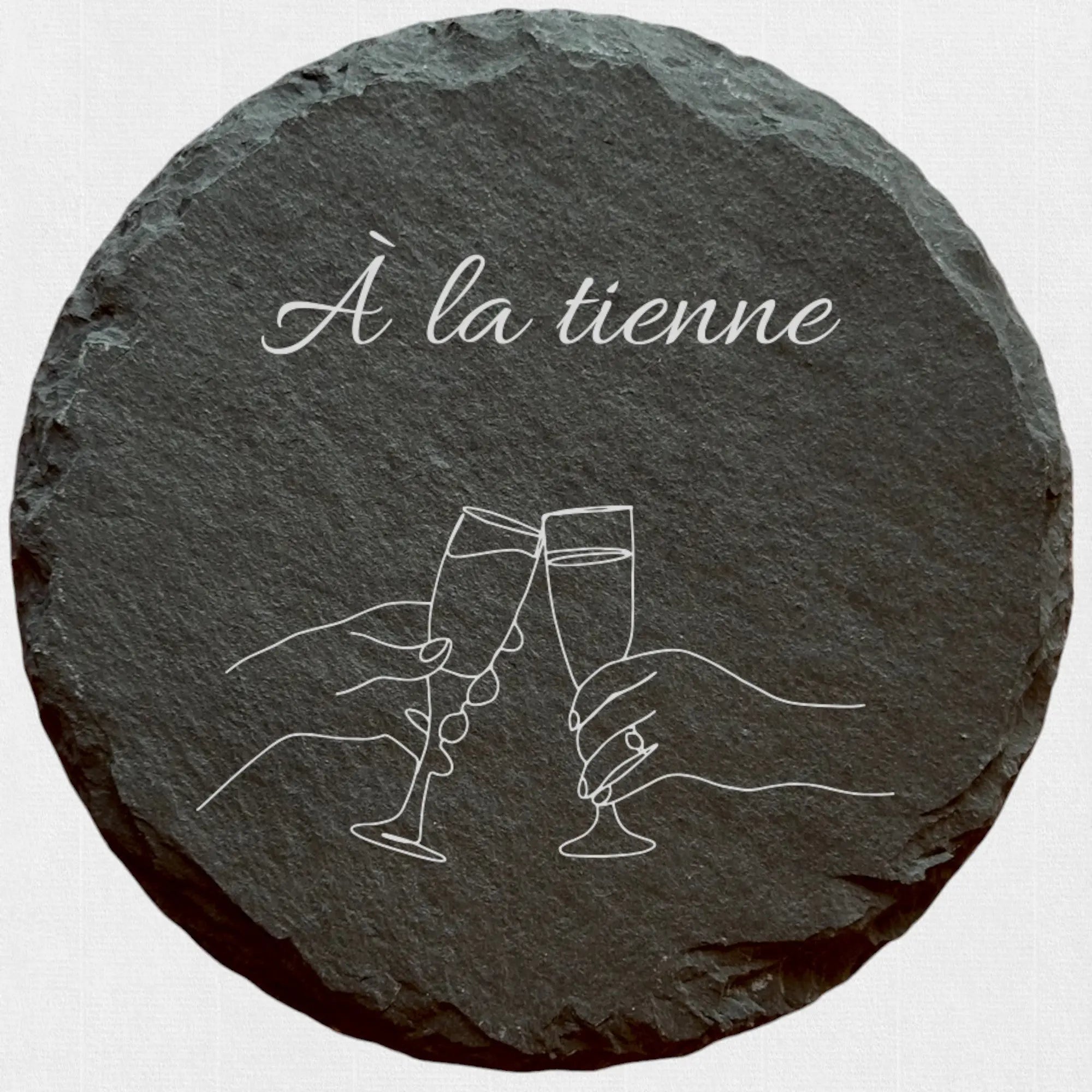 À la tienne Champagne - Ardoise ronde personnalisée - CocoBen's