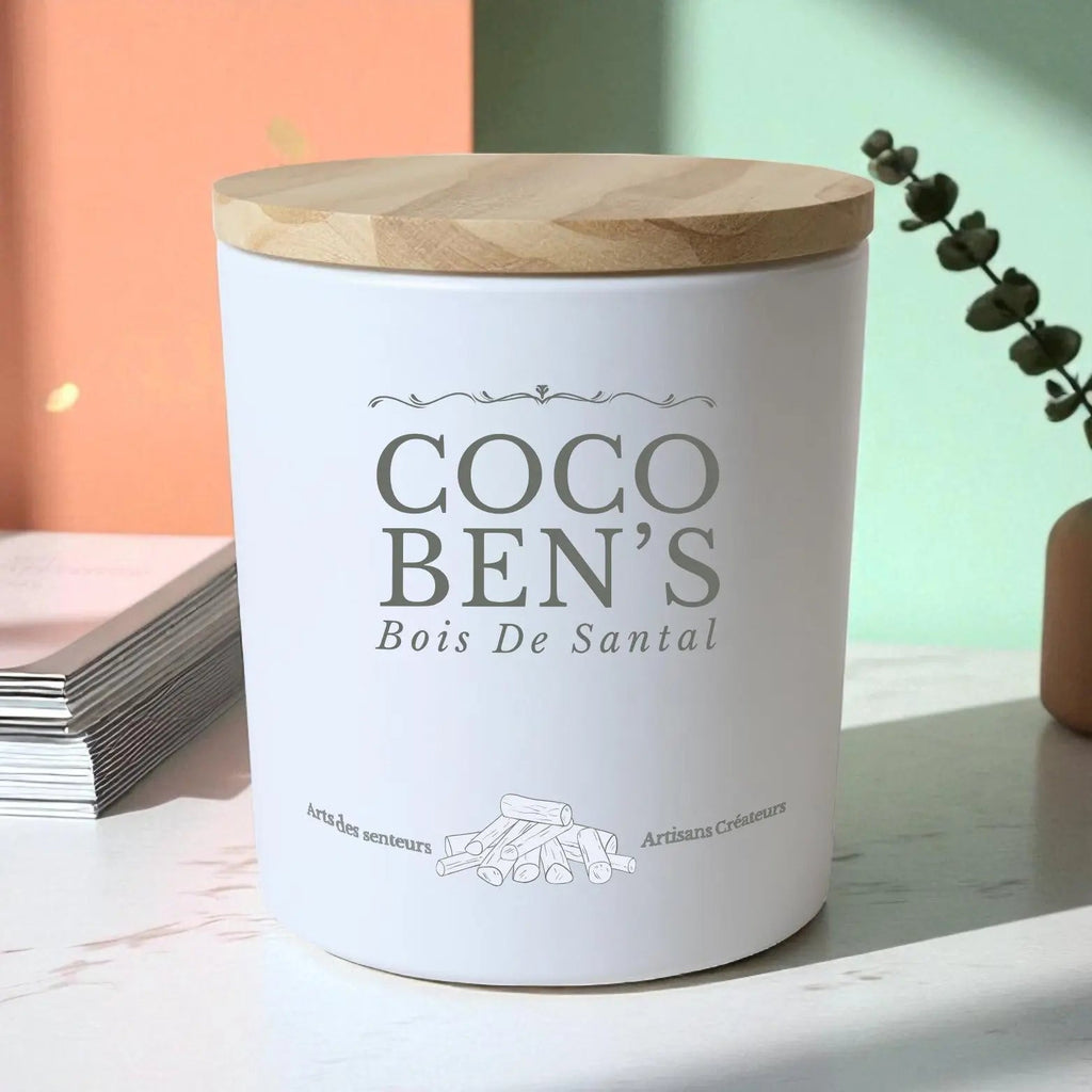 Bougie au parfum de Grasse - Bois de santal - 200ml - CocoBen's
