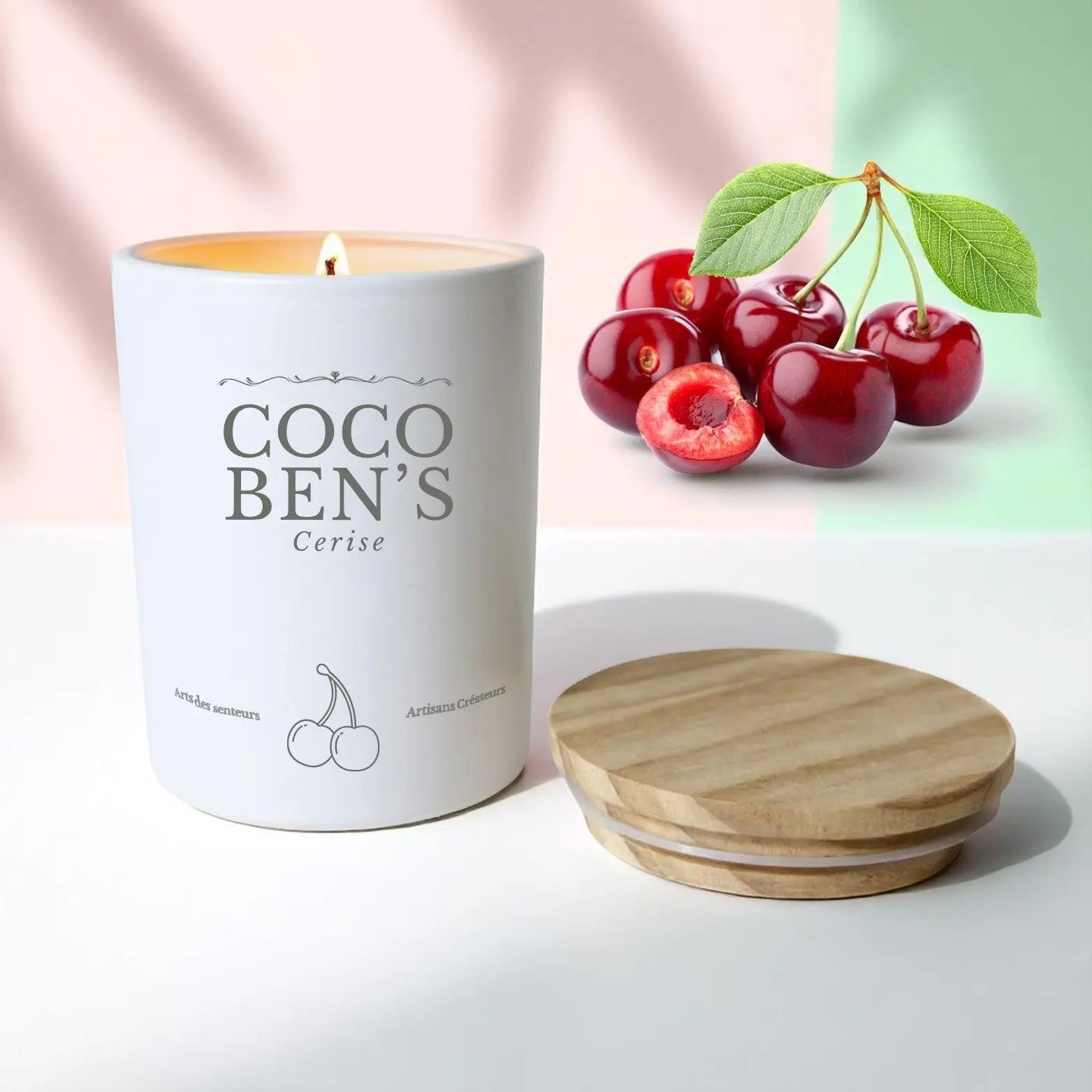 Bougie au parfum de Grasse - Cerise - 200ml - CocoBen's