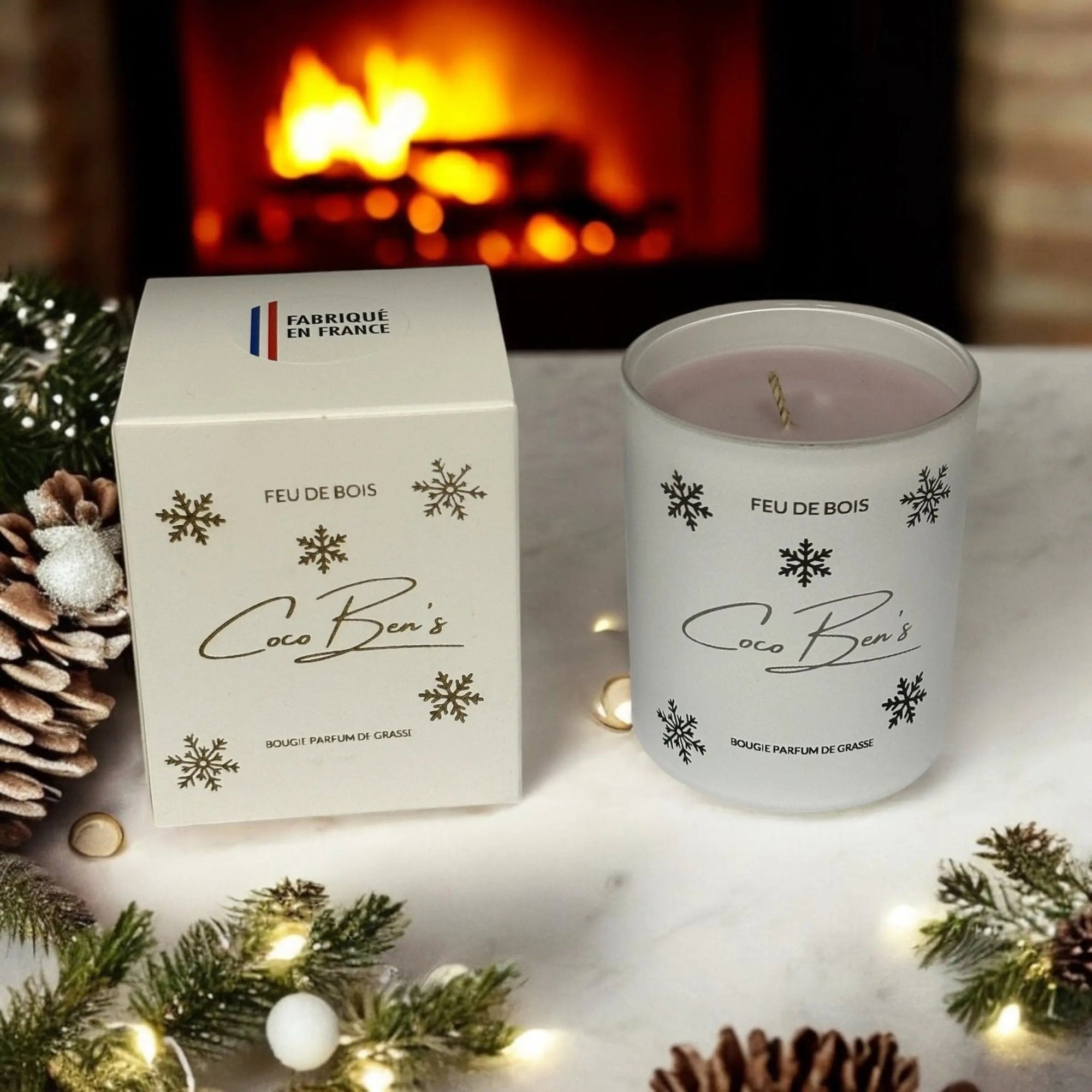 Bougie au parfum de Grasse - Feu de Bois - 200ml - CocoBen's