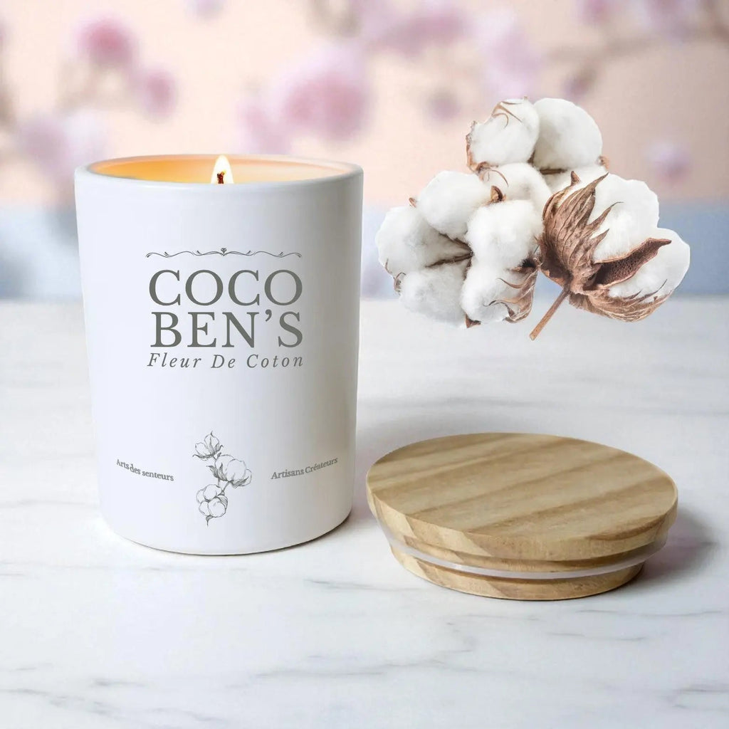 Bougie au parfum de Grasse - Fleur de coton - 200ml - CocoBen's