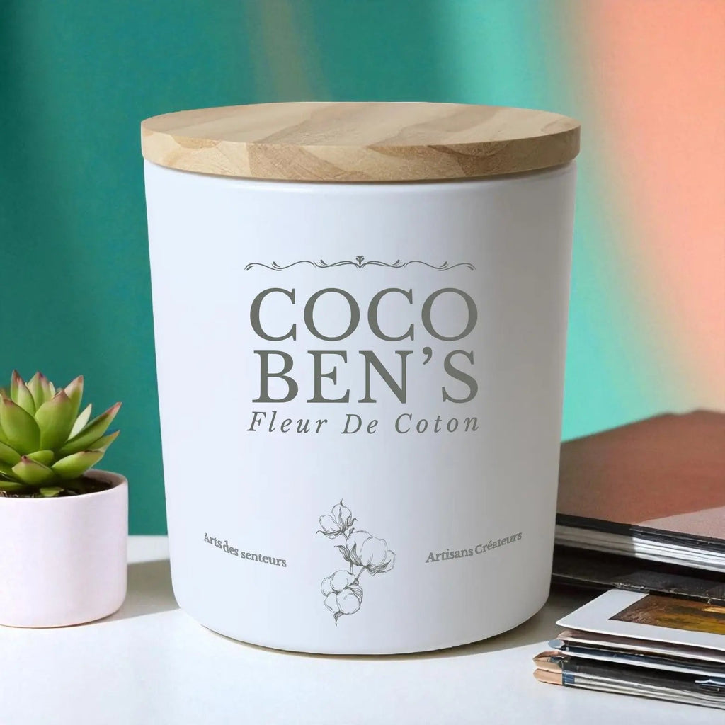 Bougie au parfum de Grasse - Fleur de coton - 200ml - CocoBen's