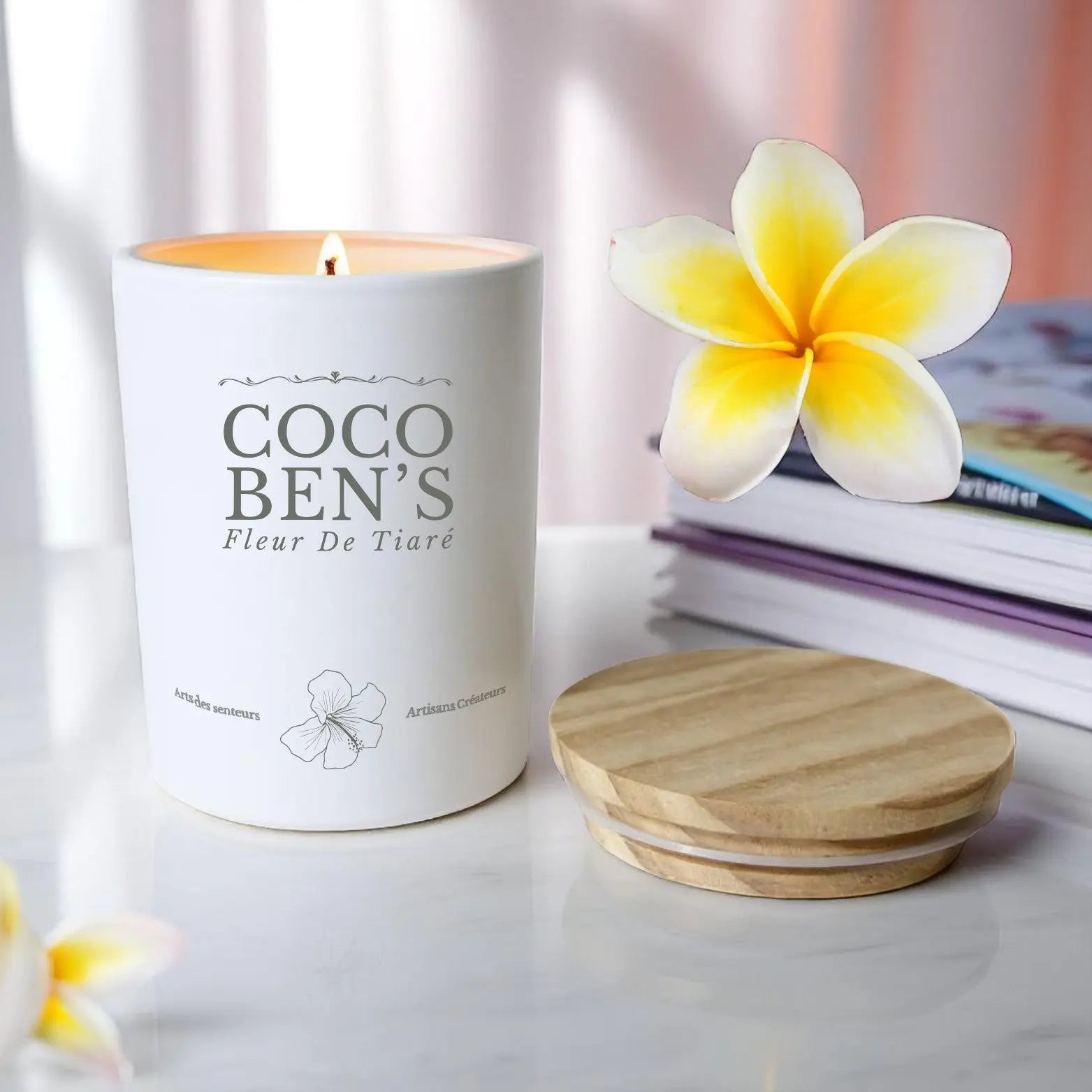 Bougie au parfum de Grasse - Fleur de Tiaré - 200ml - CocoBen's