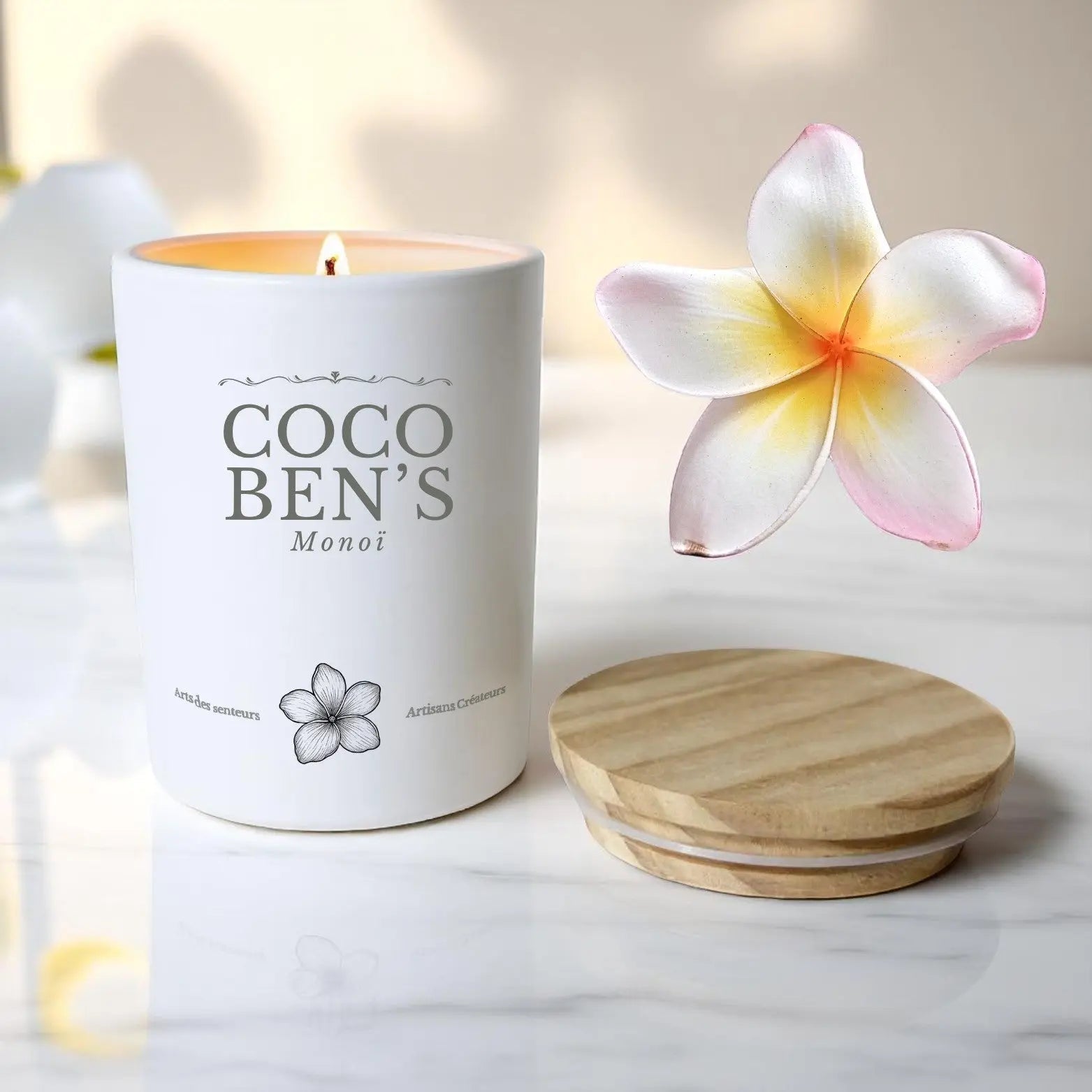 Bougie au parfum de Grasse - Monoï - 200ml - CocoBen's