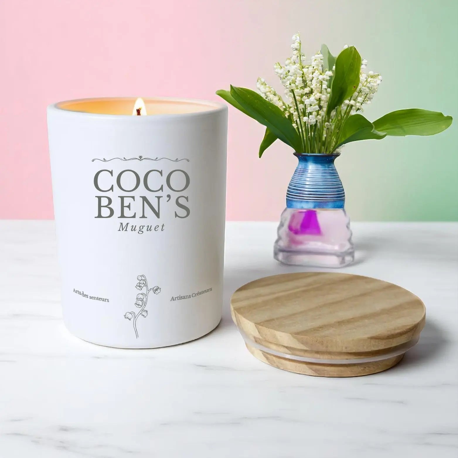 Bougie au parfum de Grasse - Muguet - 200ml - CocoBen's