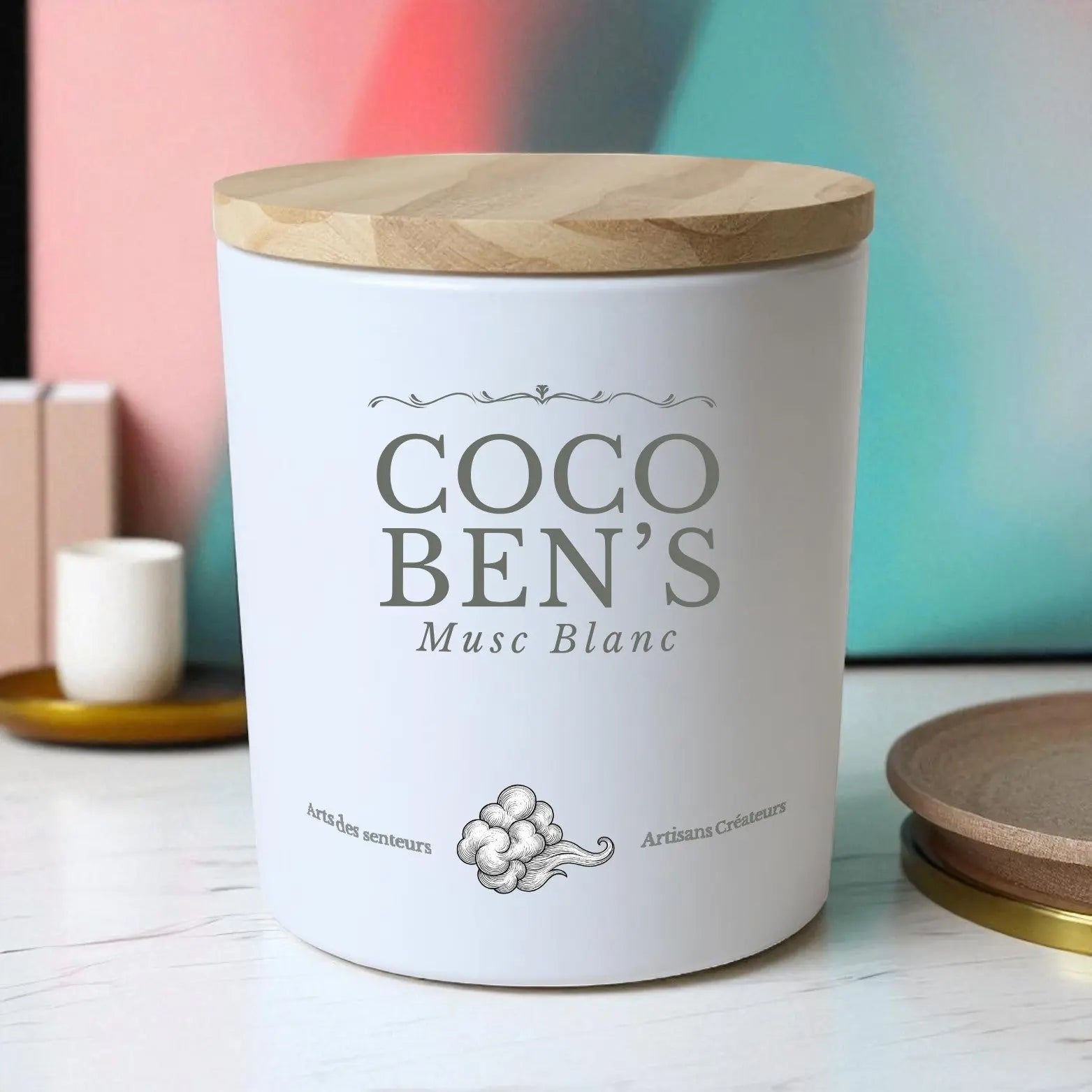 Bougie au parfum de Grasse - Musc blanc - 200ml - CocoBen's