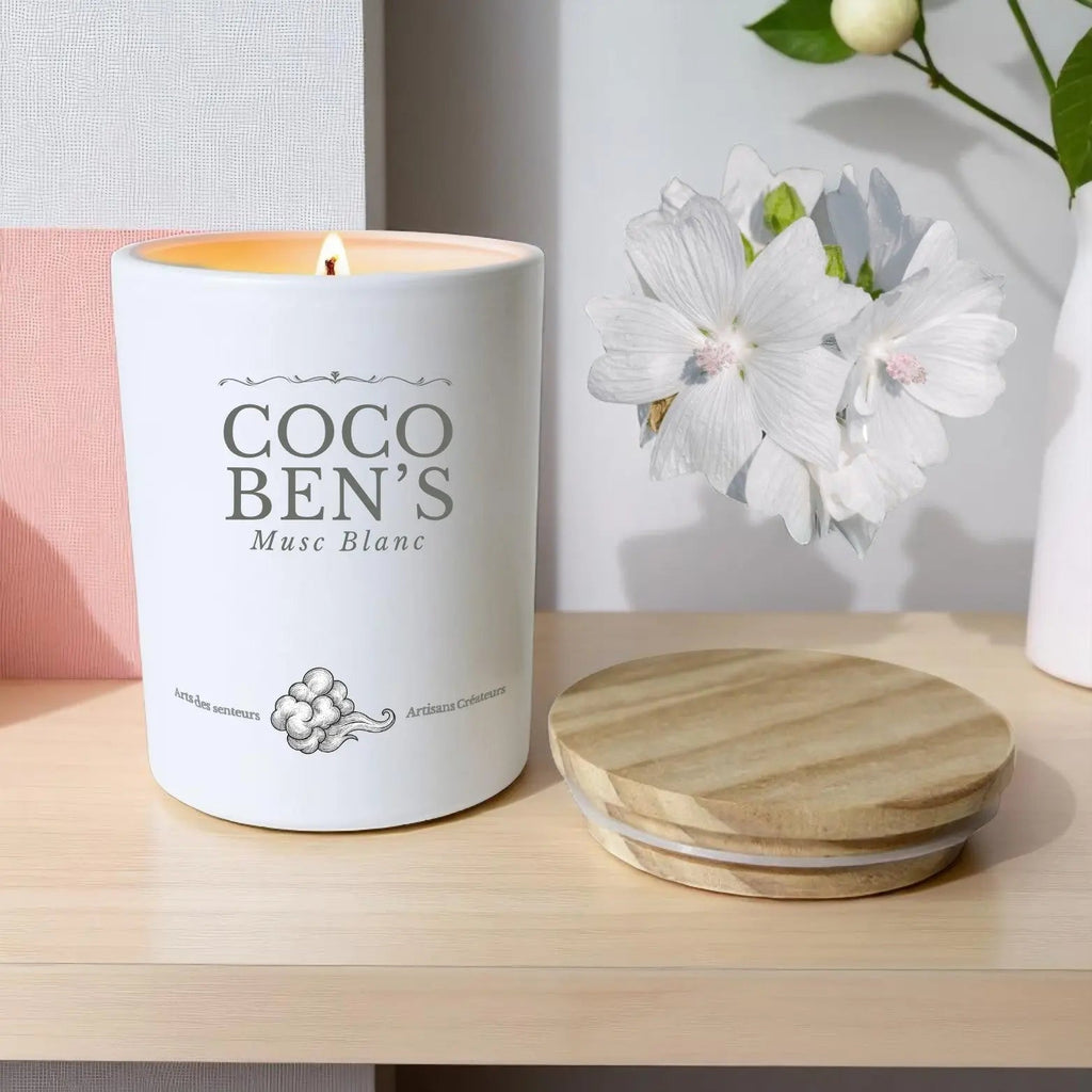 Bougie au parfum de Grasse - Musc blanc - 200ml - CocoBen's
