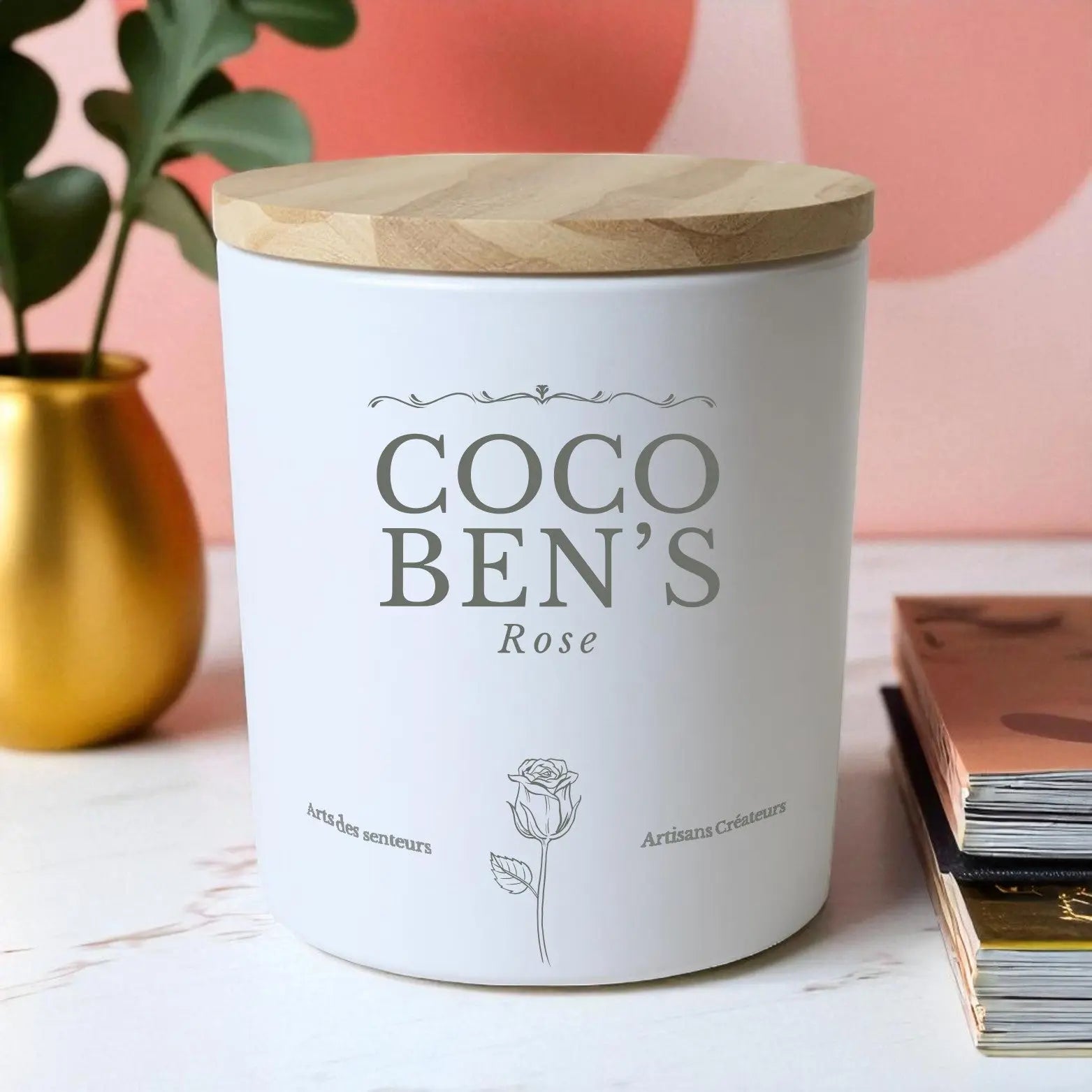 Bougie au parfum de Grasse - Rose - 200ml - CocoBen's