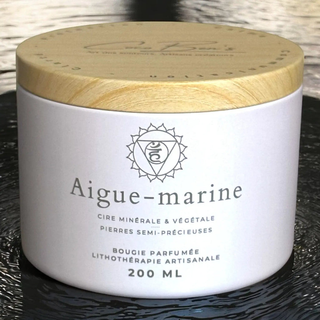 Bougie Lithothérapie - Aigue - Marine - 200 ML - CocoBen's