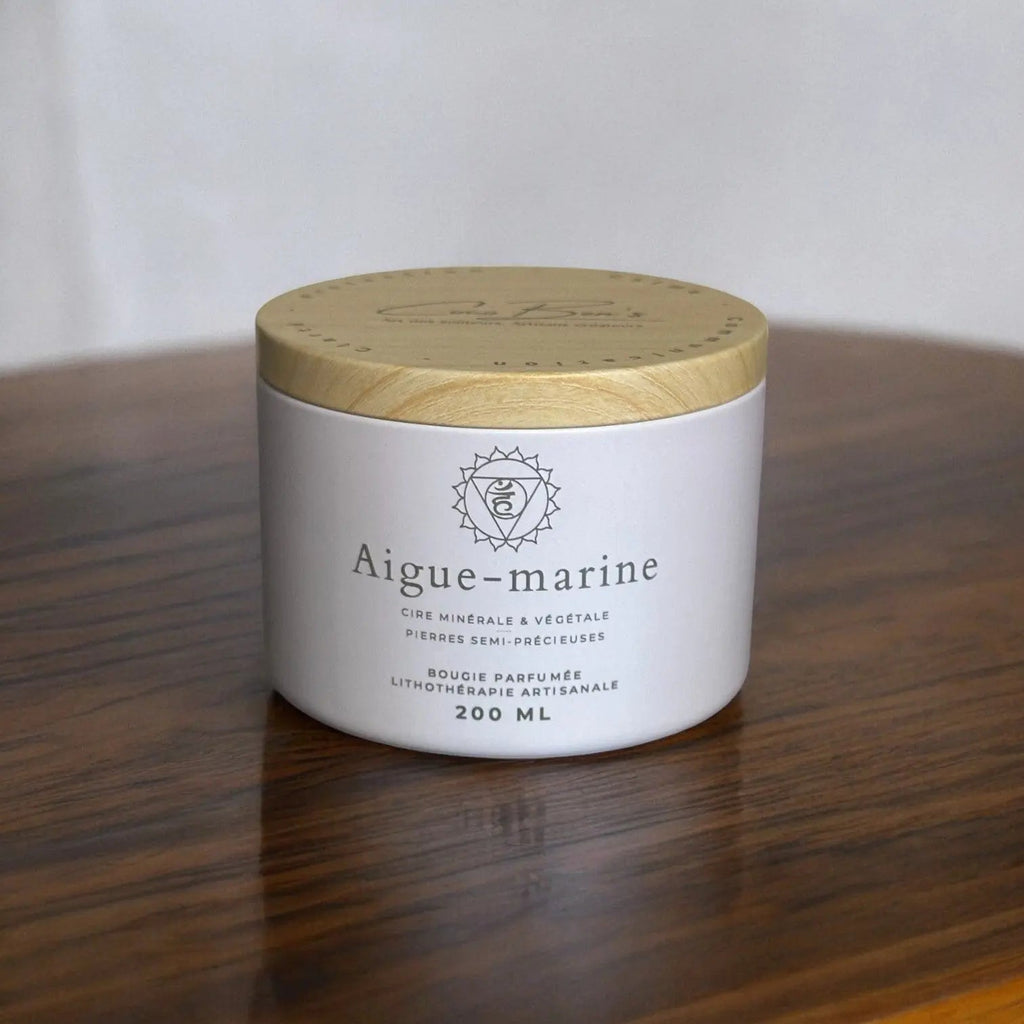 Bougie Lithothérapie - Aigue - Marine - 200 ML - CocoBen's