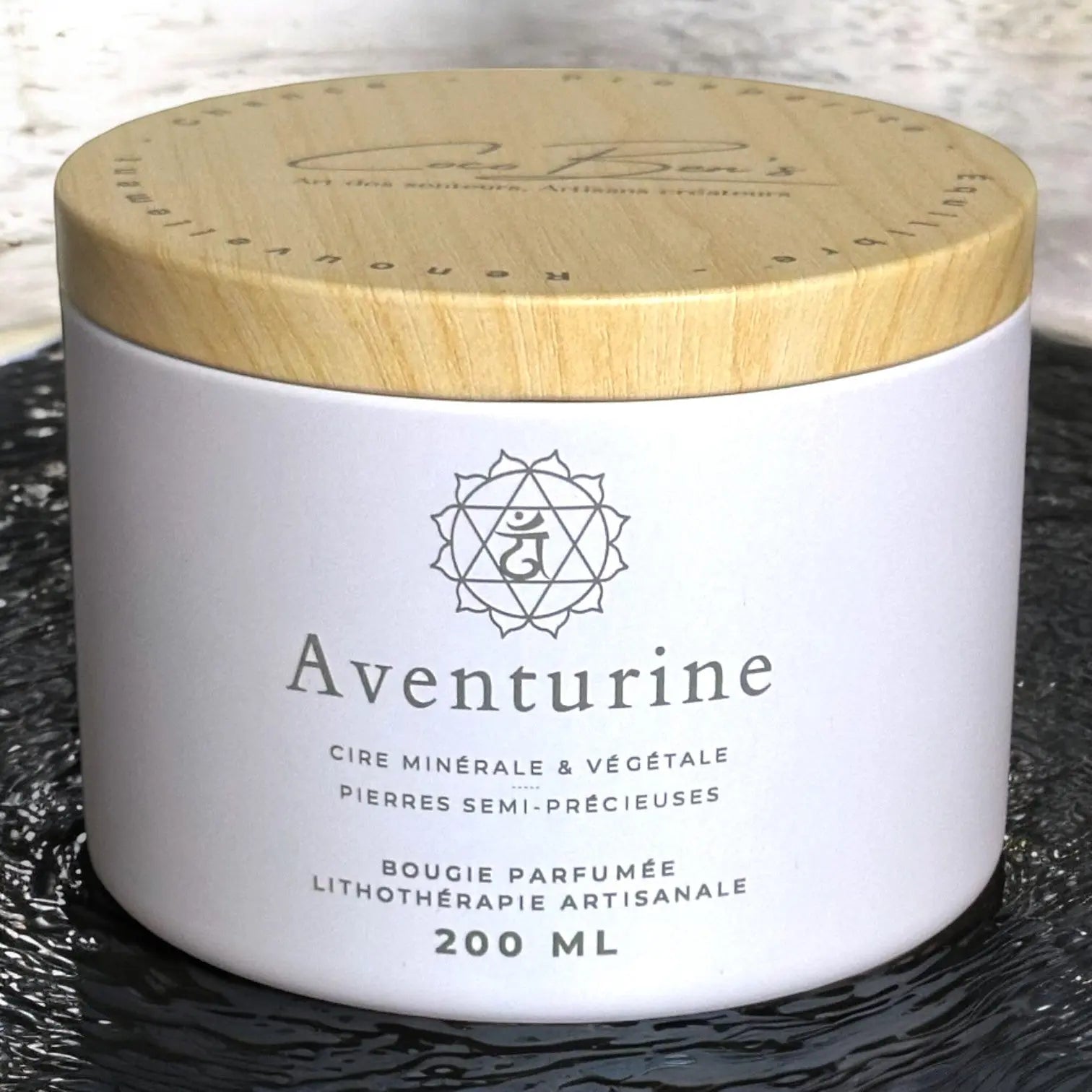 Bougie Lithothérapie - Aventurine - 200 ML - CocoBen's