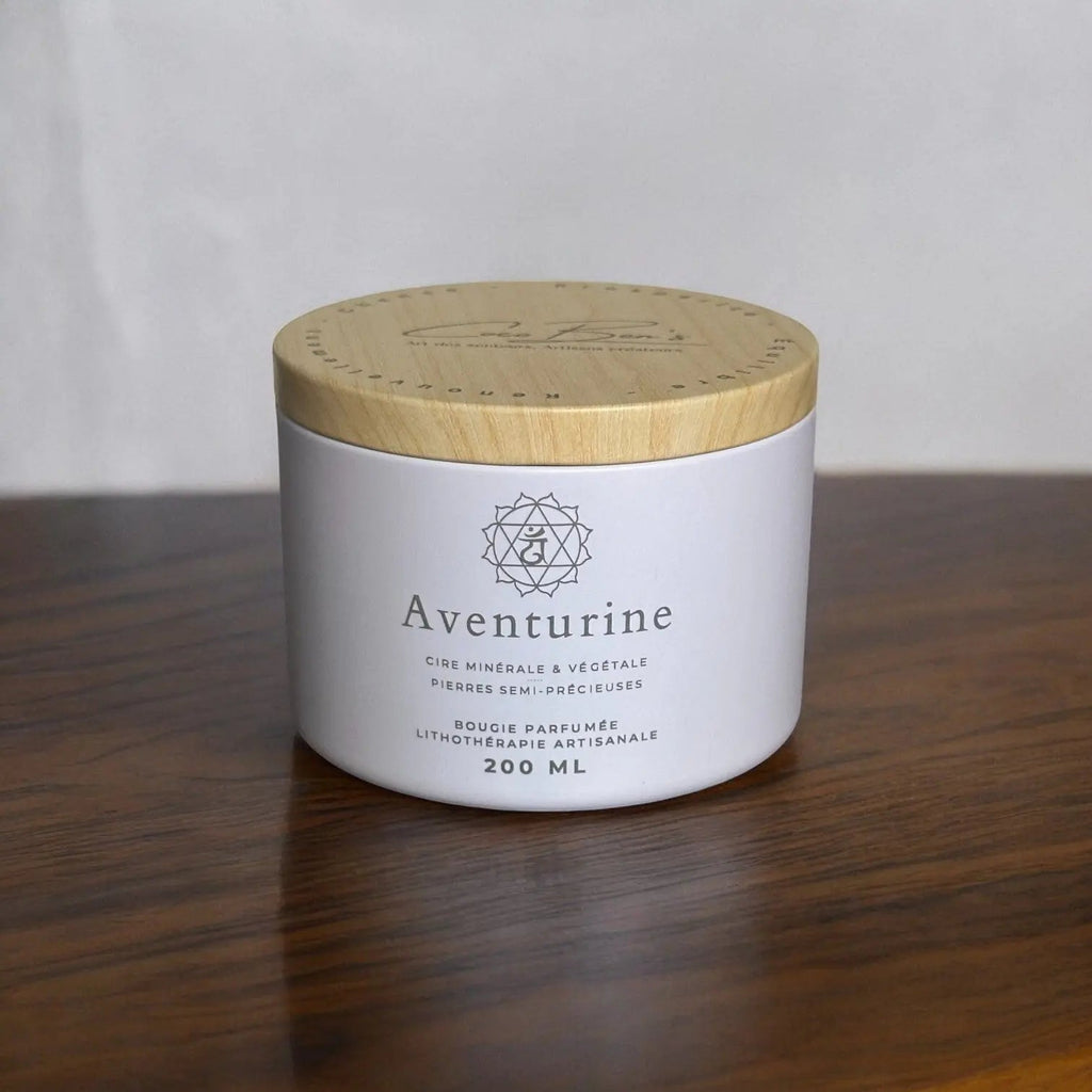 Bougie Lithothérapie - Aventurine - 200 ML - CocoBen's