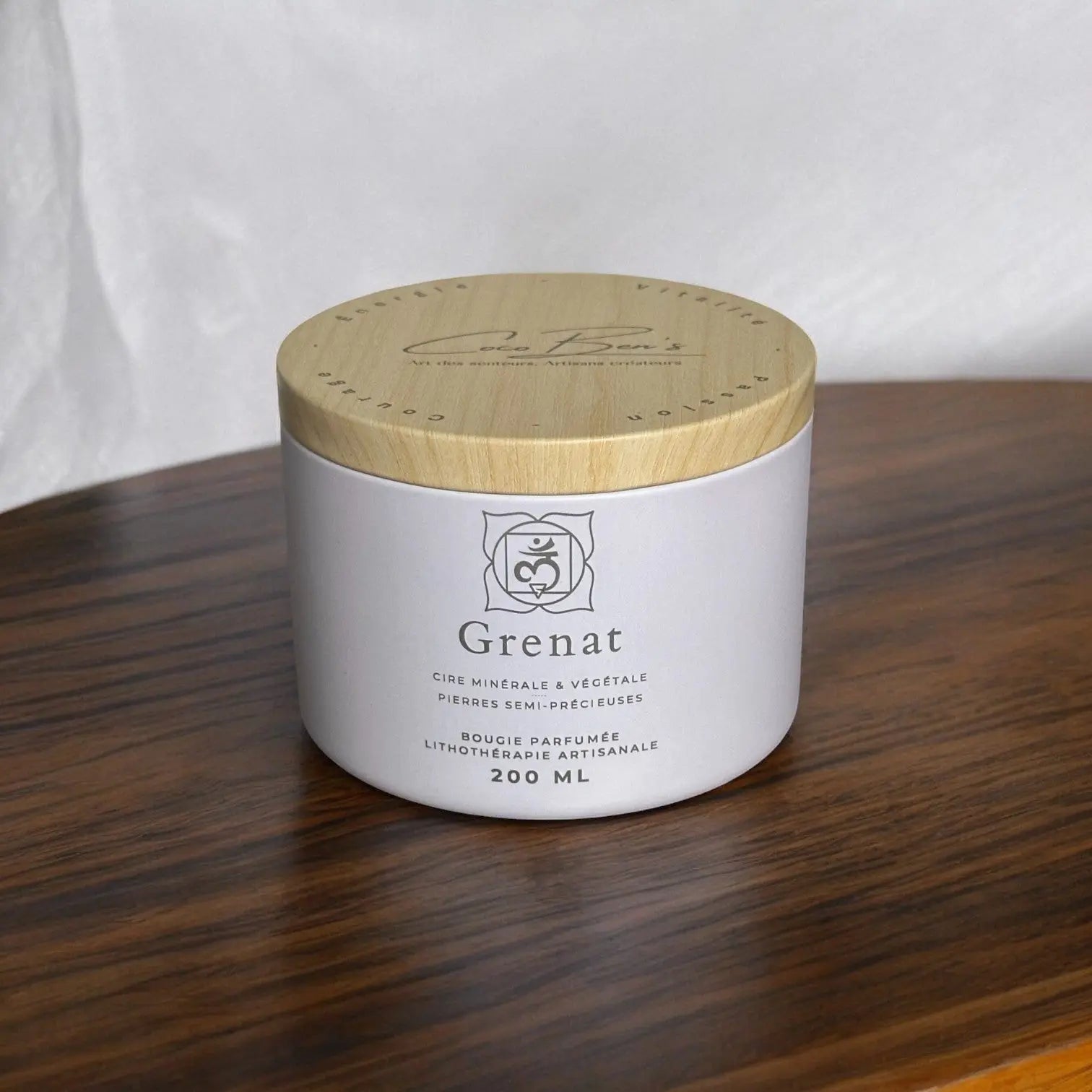 Bougie Lithothérapie - Grenat - 200 ML - CocoBen's