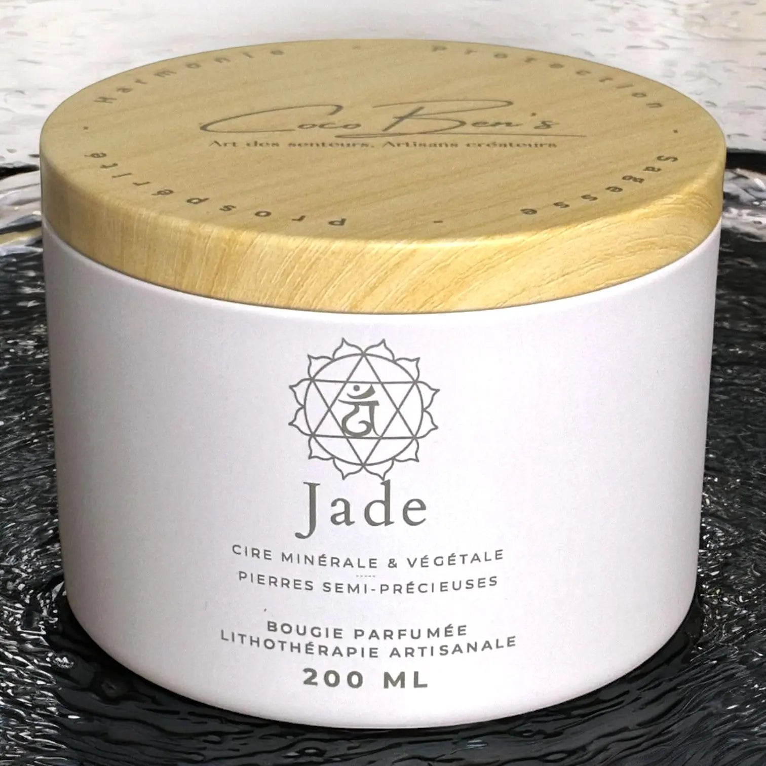 Bougie Lithothérapie - Jade - 200 ML - CocoBen's