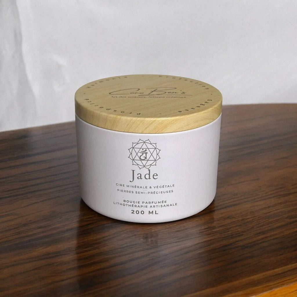 Bougie Lithothérapie - Jade - 200 ML - CocoBen's