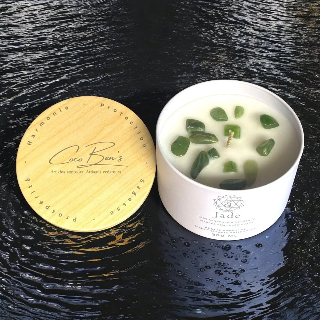 Bougie Lithothérapie - Jade - 200 ML - CocoBen's