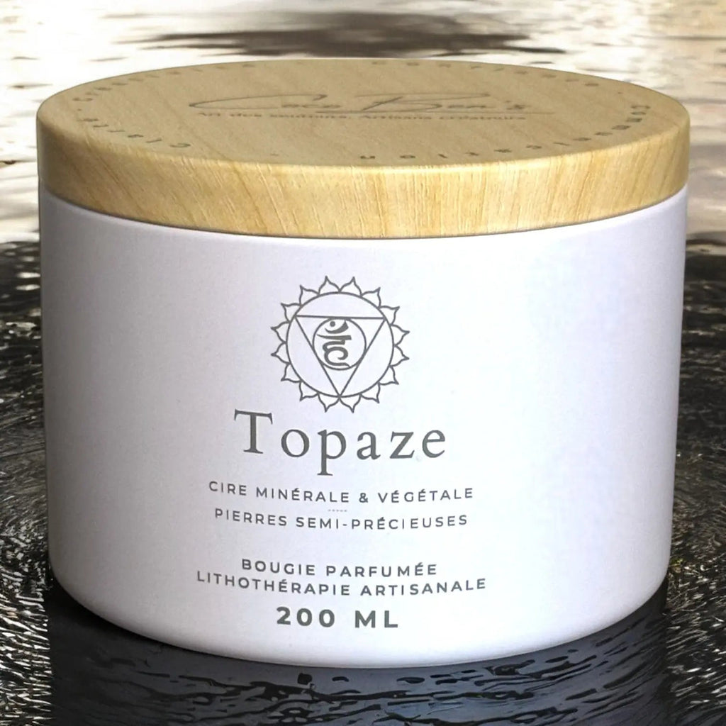 Bougie Lithothérapie - Topaze - 200 ML - CocoBen's