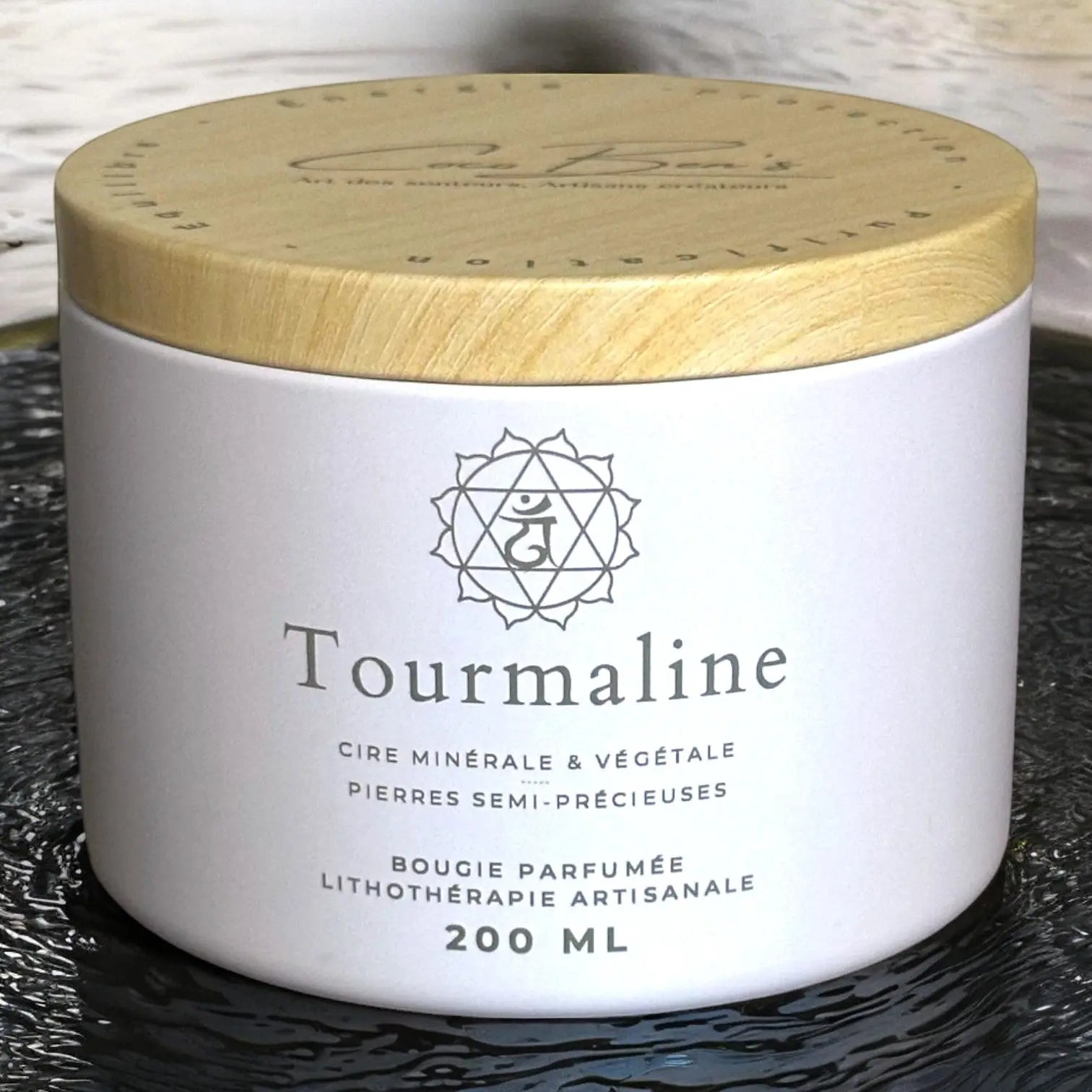 Bougie Lithothérapie - Tourmaline - 200 ML - CocoBen's