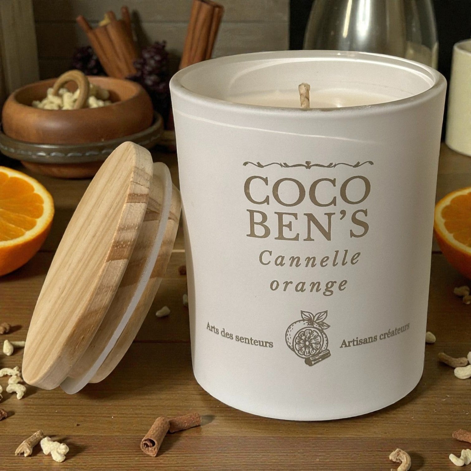 Bougie au parfum de Grasse - Cannelle Orange - 200ml CocoBen's - Maison