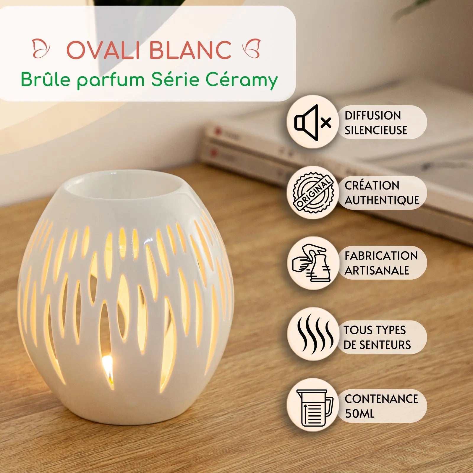 Brûle parfum - Ovali Blanc - CocoBen's