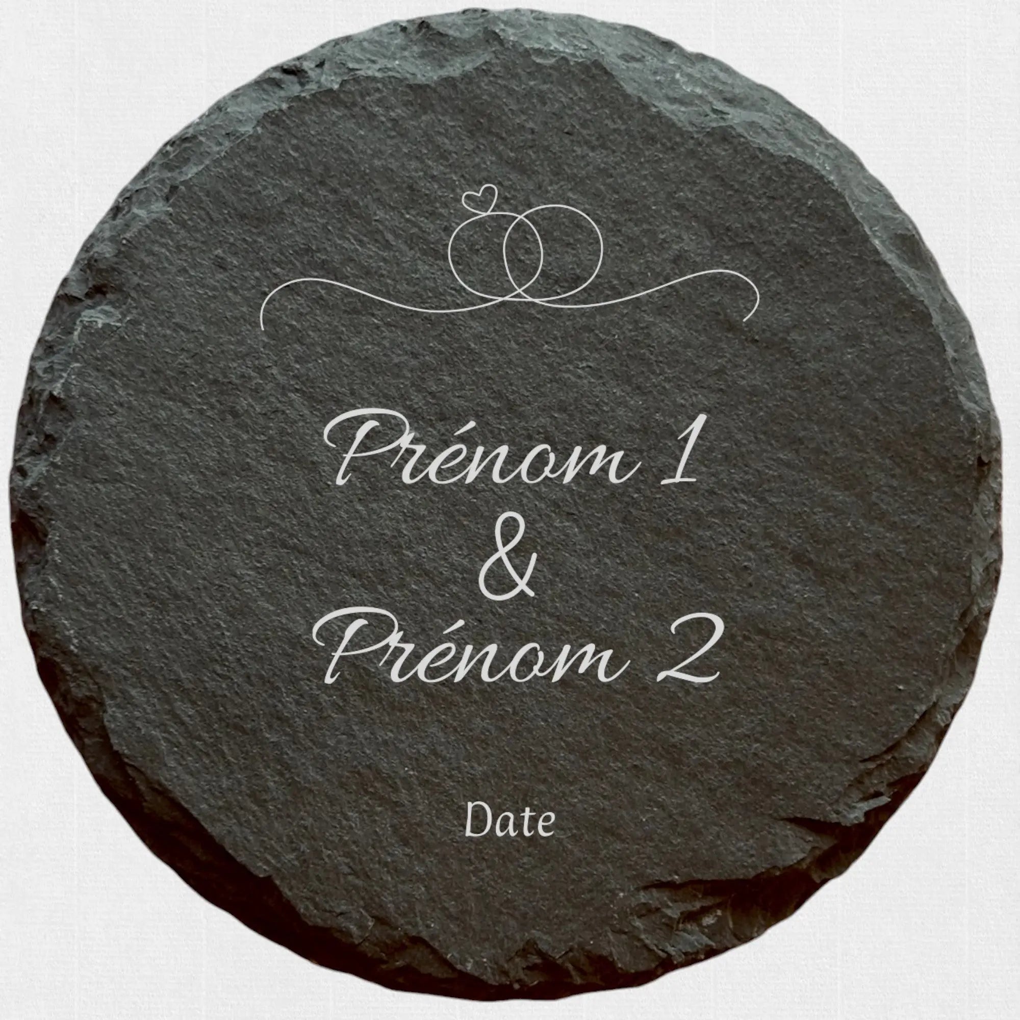 Fiançailles - Ardoise ronde personnalisée - CocoBen's