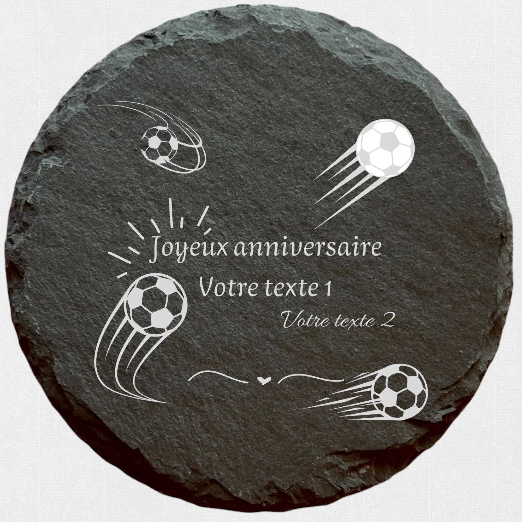 Joyeux Anniversaire 2 - Ardoise ronde personnalisée - CocoBen's