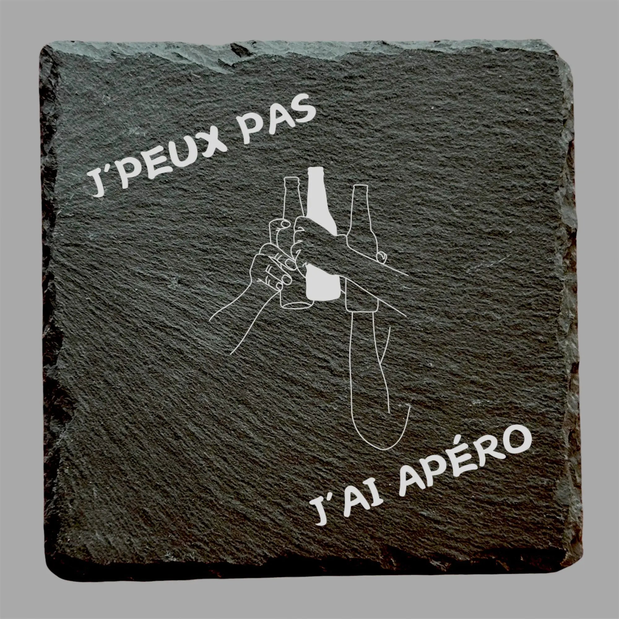 J'peux pas, j'ai apéro - Ardoise carrée personnalisée - CocoBen's