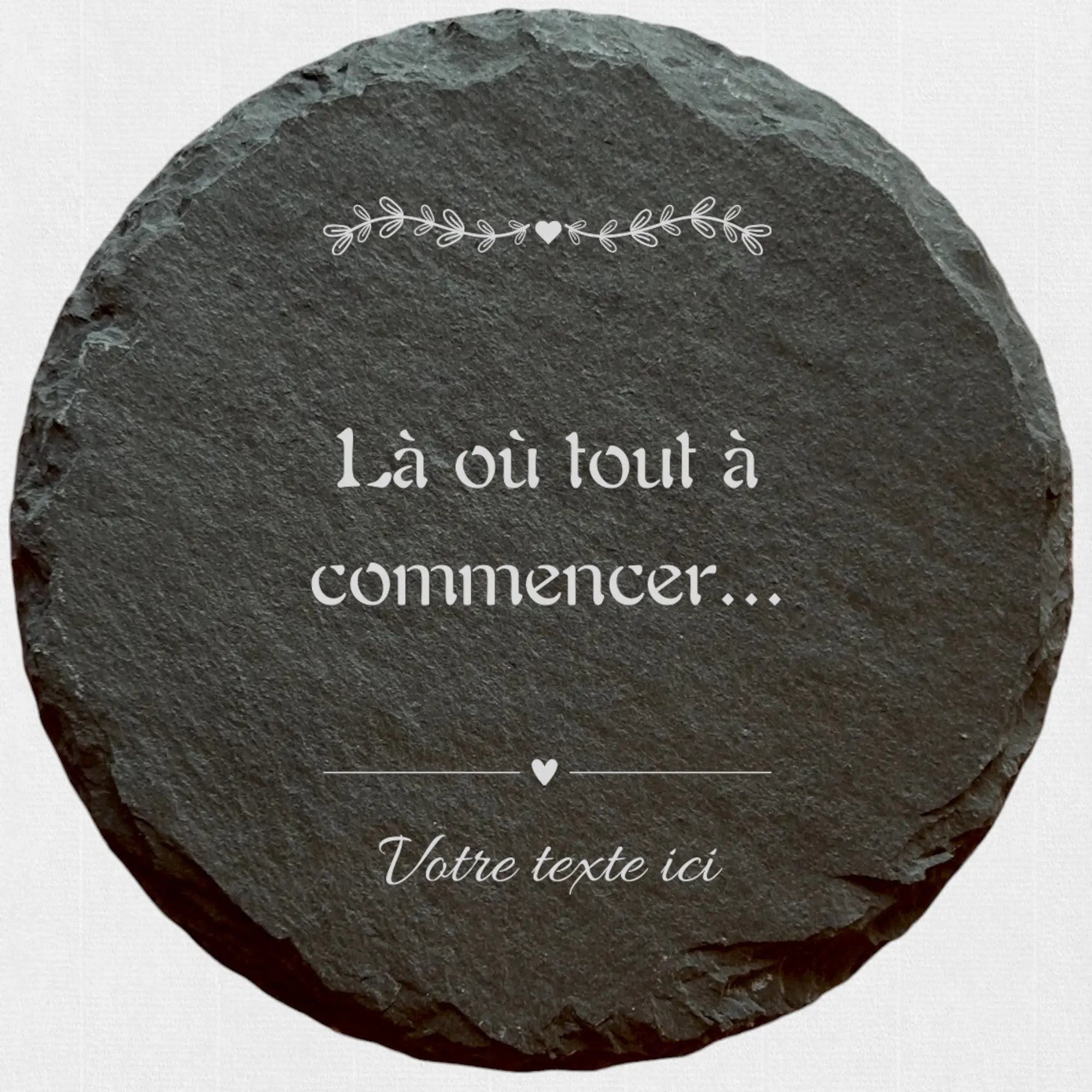 Là ou tout à commencer - Ardoise ronde personnalisée - CocoBen's
