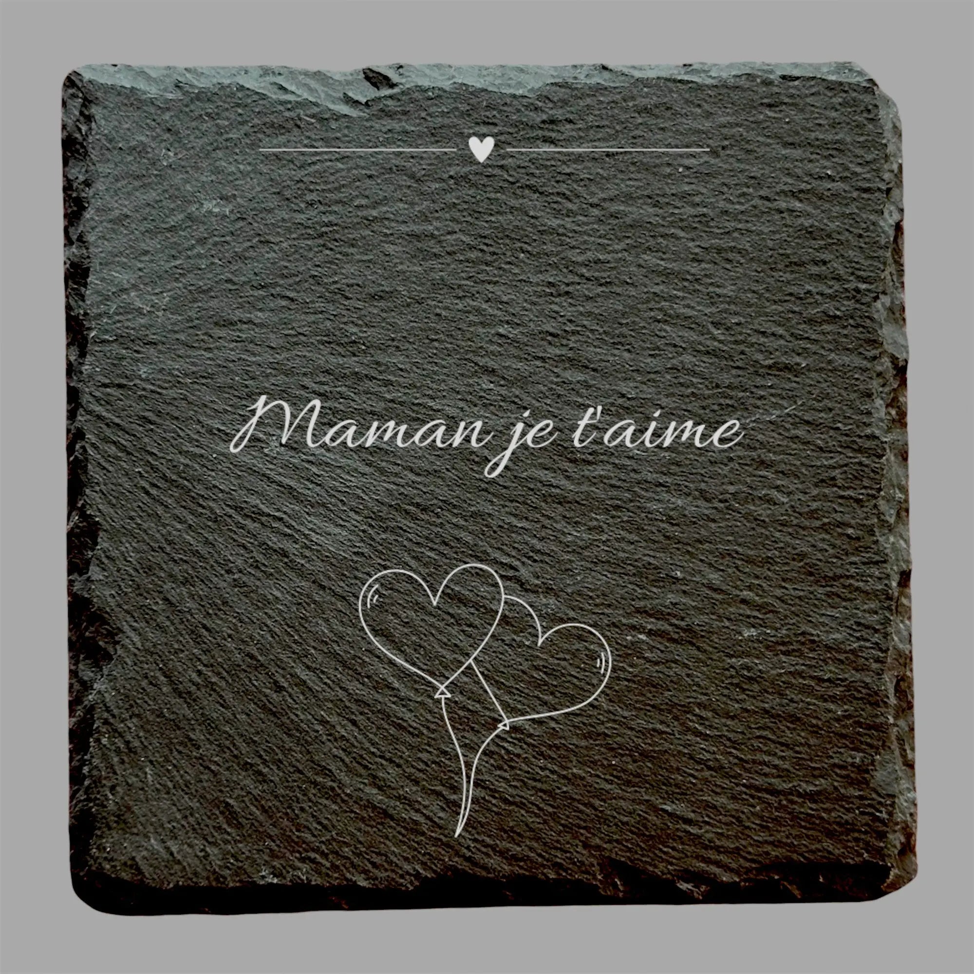 Maman je t'aime - Ardoise carrée personnalisée - CocoBen's