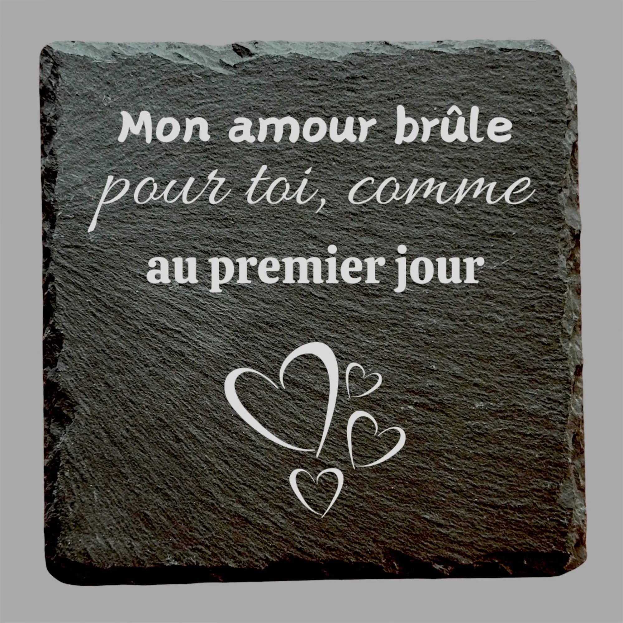 Mon amour brûle pour toi - Ardoise carrée personnalisée - CocoBen's