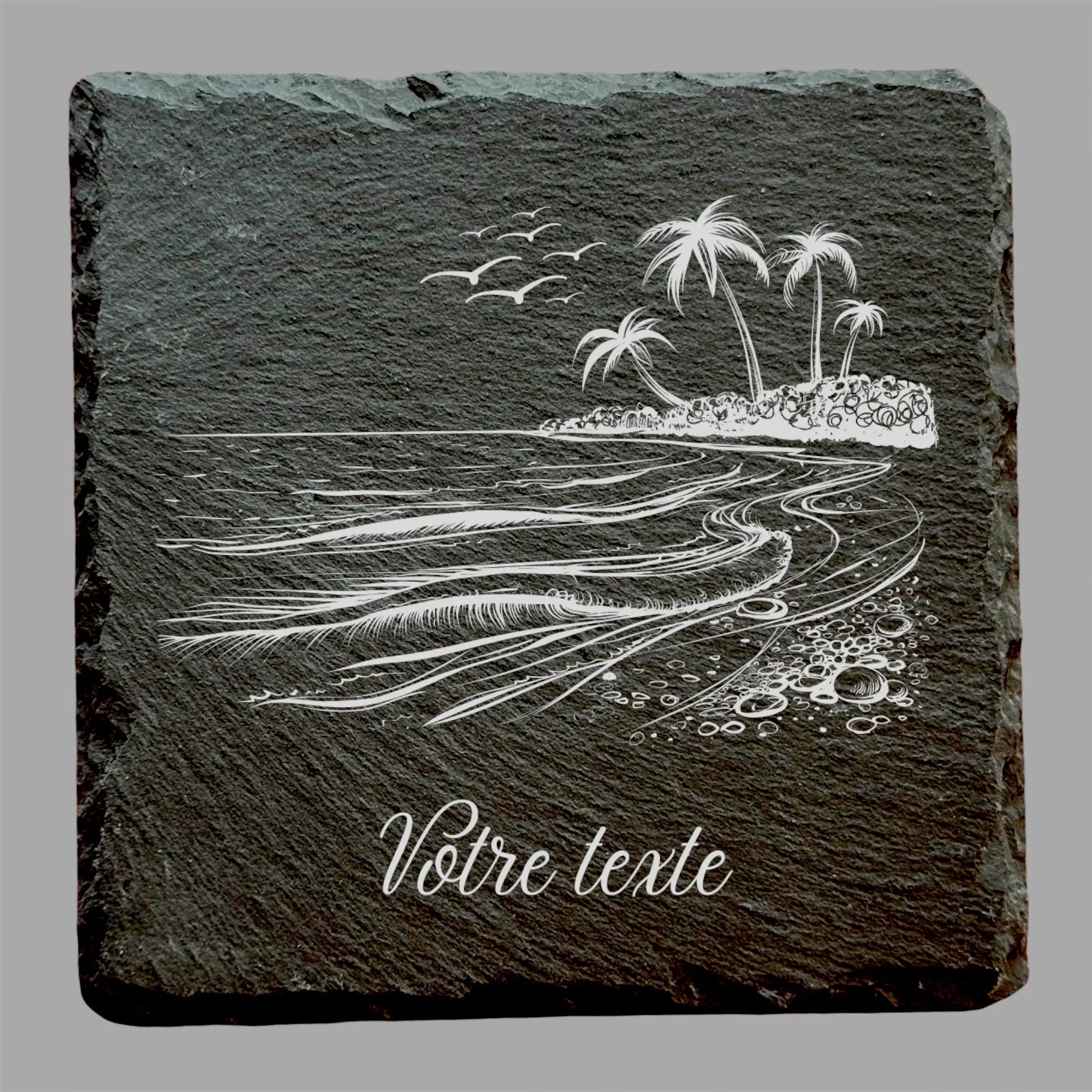 Plage - Ardoise carrée personnalisée - CocoBen's