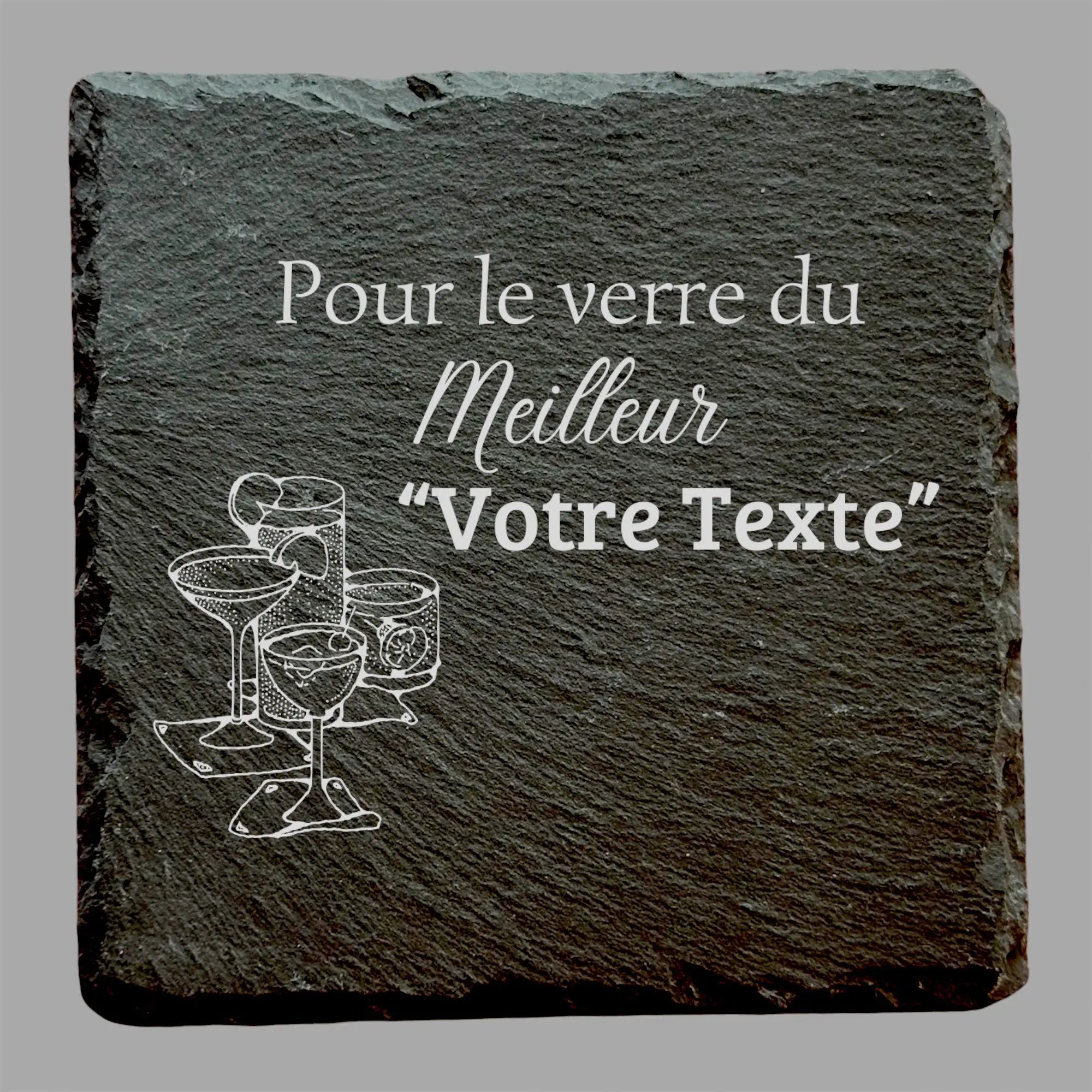 Pour le verre du meilleur - Ardoise carrée personnalisée - CocoBen's