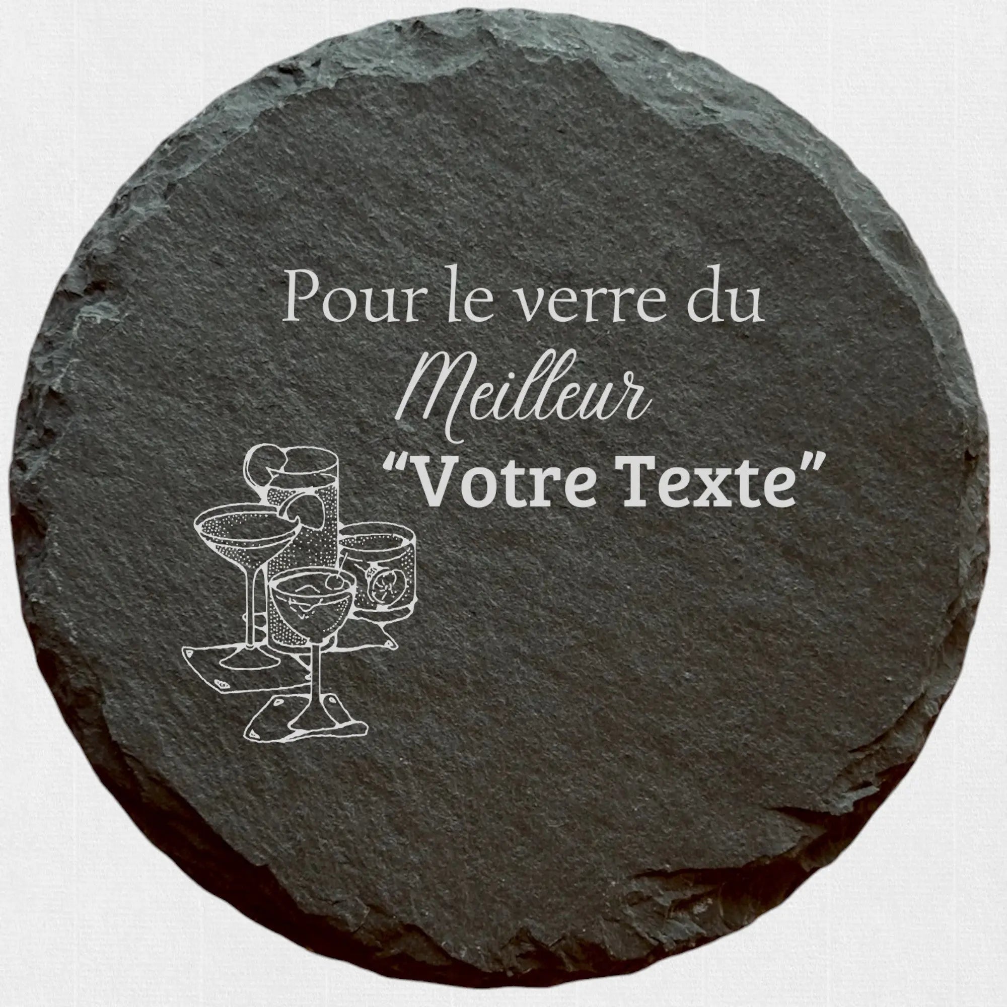 Pour le verre du meilleur - Ardoise ronde personnalisée - CocoBen's