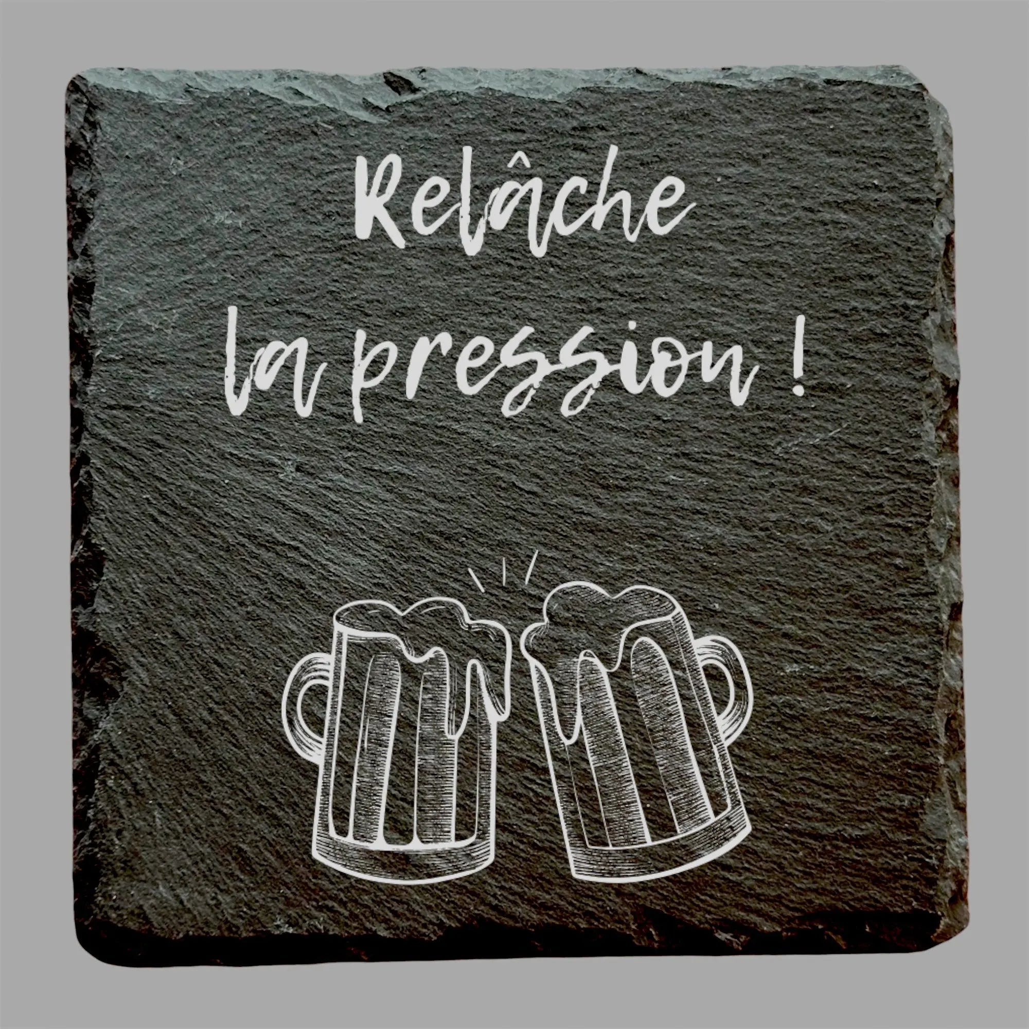 Relâche la pression - Ardoise carrée personnalisée - CocoBen's