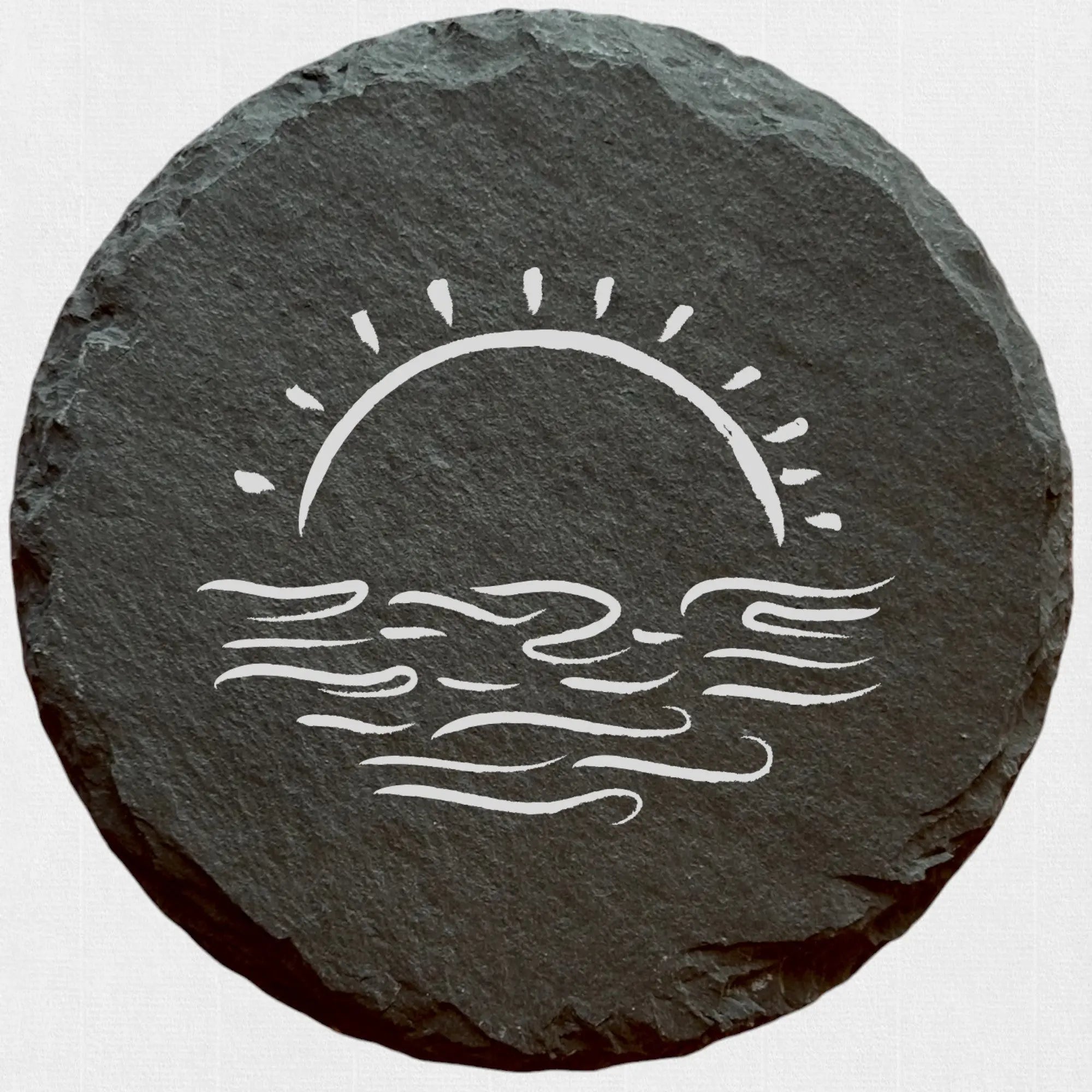 Soleil - Ardoise ronde personnalisée - CocoBen's